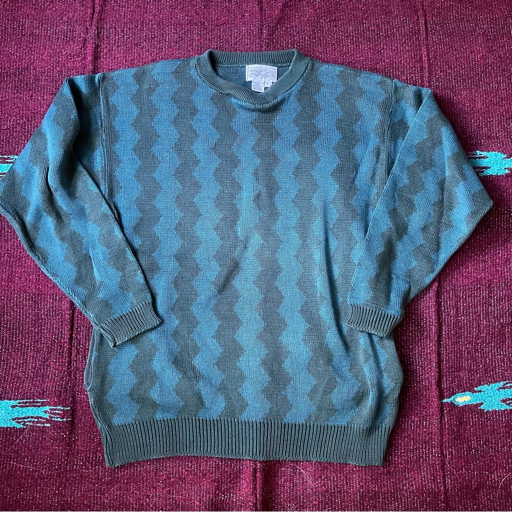 Vintage Perry Ellis funky patterned knit sweater